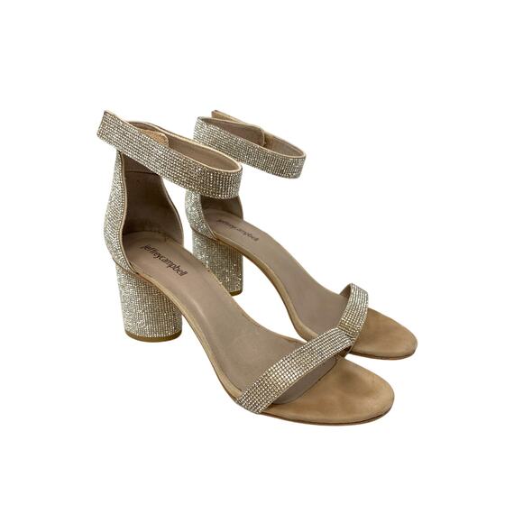 Jeffrey Campbell Laura Ankle Strap Sandal Womens Size 10 Rhinestone Heels - Picture 1 of 8